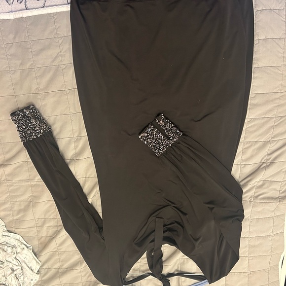 Calvin Klein Black Dress with Beaded Cuffs - Picture 3 of 6